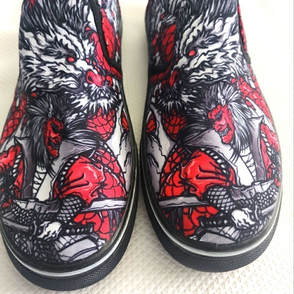 RAAD Samurai and Dragon  damian fired slip on sneakers